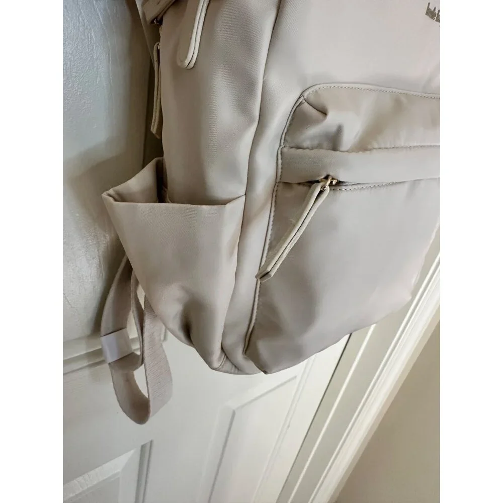 New Haute Hippie Off White On the Go Backpack W Adjustable Straps & Gold Accents - Picture 13 of 16